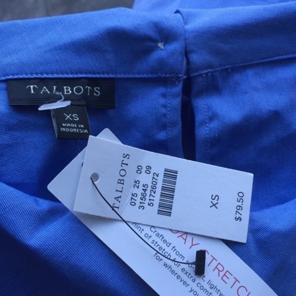 Talbots Boat Neck Round Foldable Collar Shirt XS - Picture 3 of 7
